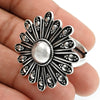 Cocktail Flower Ring 925 Solid Sterling Silver Handmade Indian Jewelry