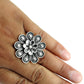 Indian Artisan 925 Solid Sterling Silver Statement Flower Ring
