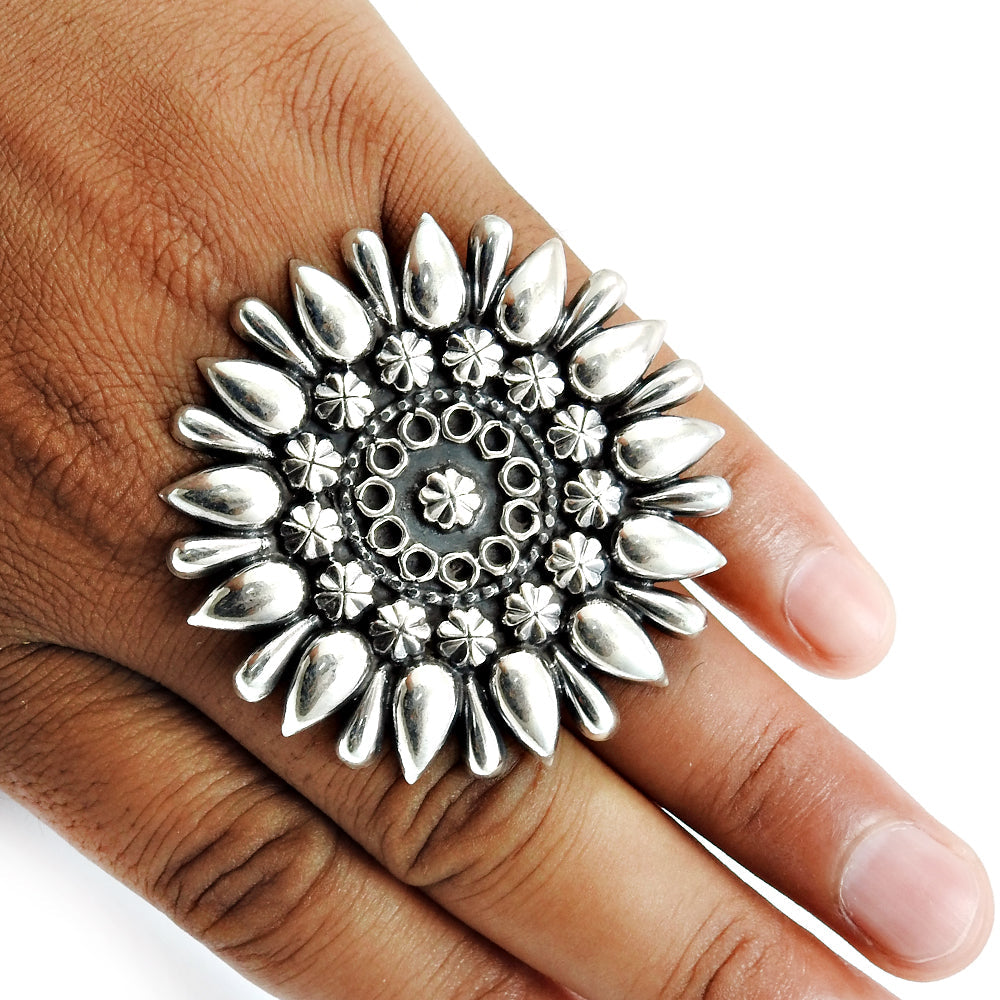 Statement Ring 925 Solid Sterling Silver Handmade Indian Jewelry Z3