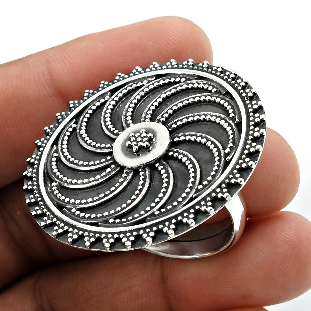 Cocktail Ring 925 Solid Sterling Silver Handmade Indian Jewelry B2