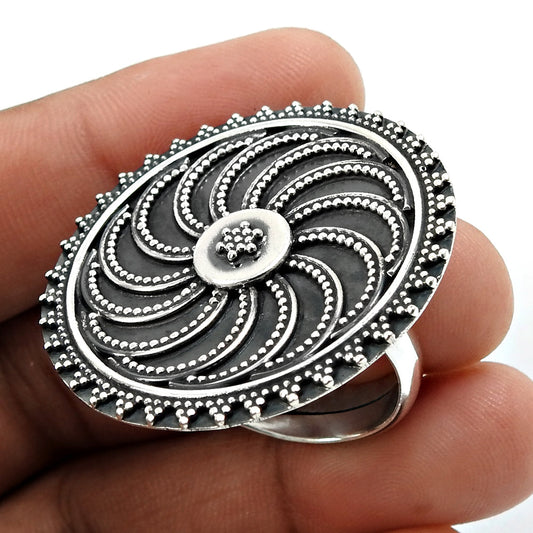 Cocktail Ring 925 Solid Sterling Silver Handmade Indian Jewelry B2