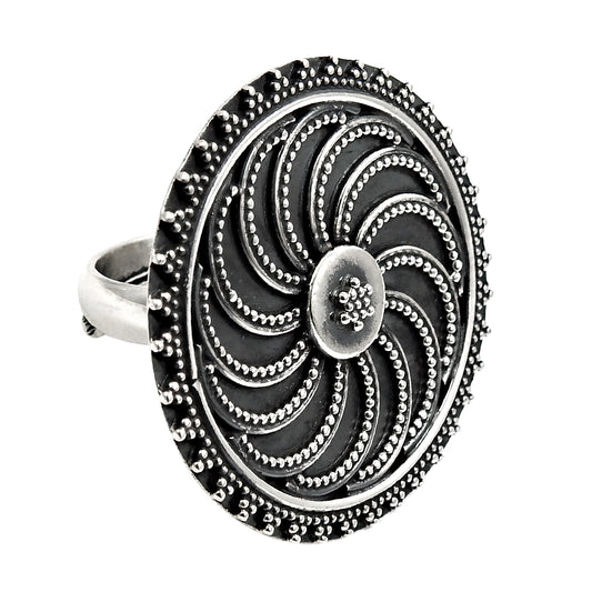 Cocktail Ring 925 Solid Sterling Silver Handmade Indian Jewelry B2