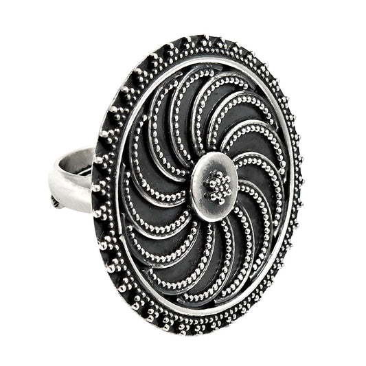 Cocktail Ring 925 Solid Sterling Silver Handmade Indian Jewelry B2