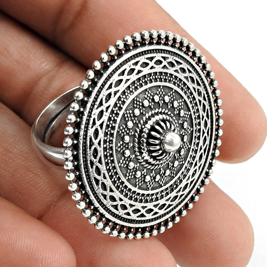 Cocktail Ring 925 Solid Sterling Silver Handmade Indian Jewelry