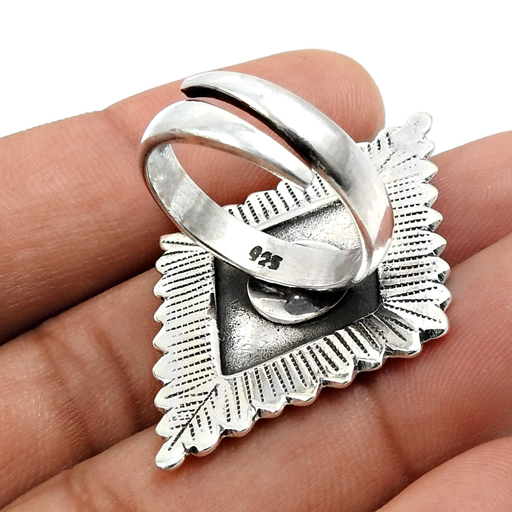 Handmade Indian Jewelry 925 Solid Sterling Silver Cocktail Ring Q2
