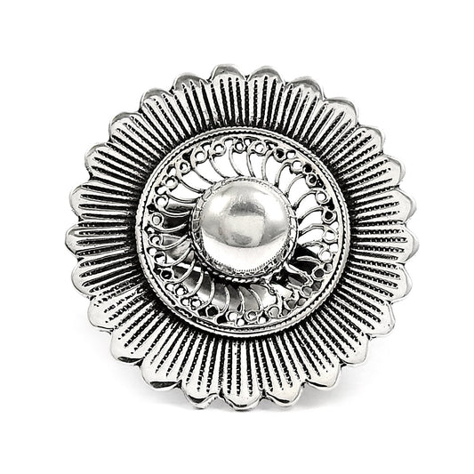 925 Sterling Silver Handcrafted Cocktail Ring Statement Jewelry