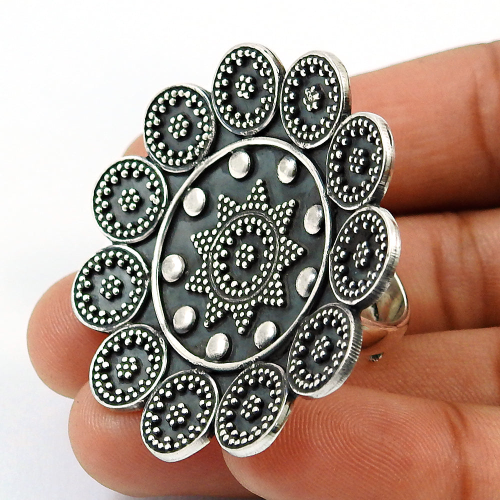 Solid 925 Sterling Silver Antique Look Artisan Ring