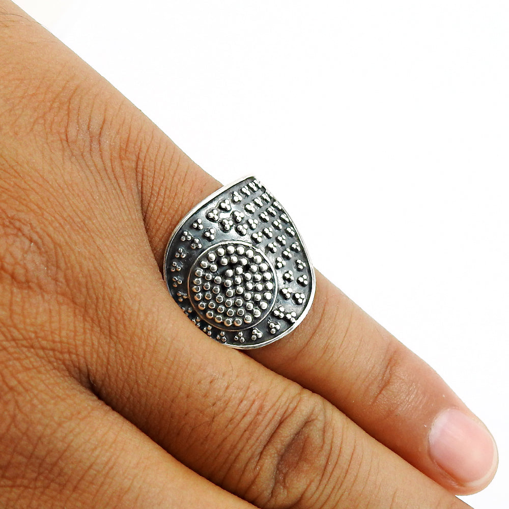 Solid 925 Sterling Silver Handmade Statement Ring Jewelry