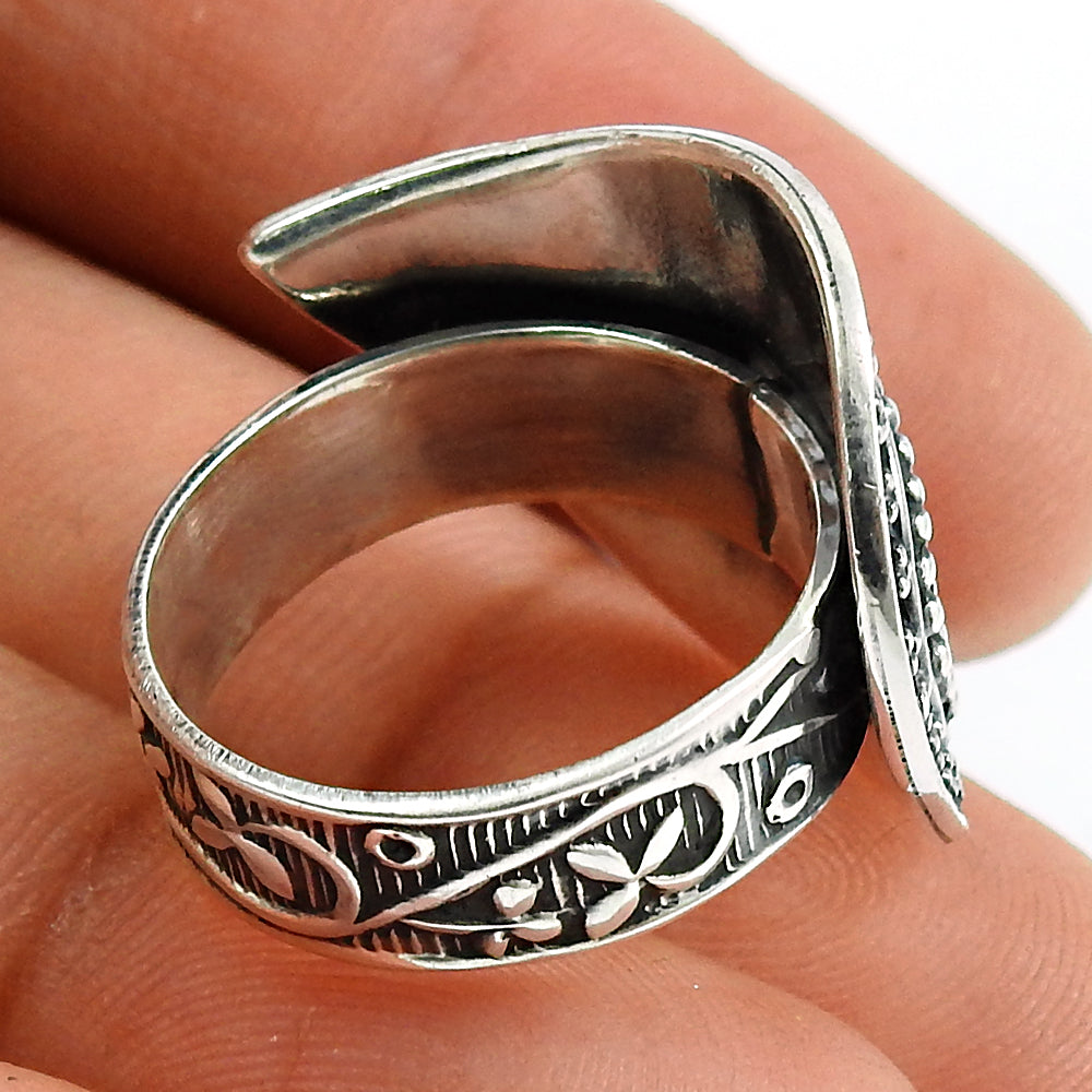 Solid 925 Sterling Silver Handmade Statement Ring Jewelry