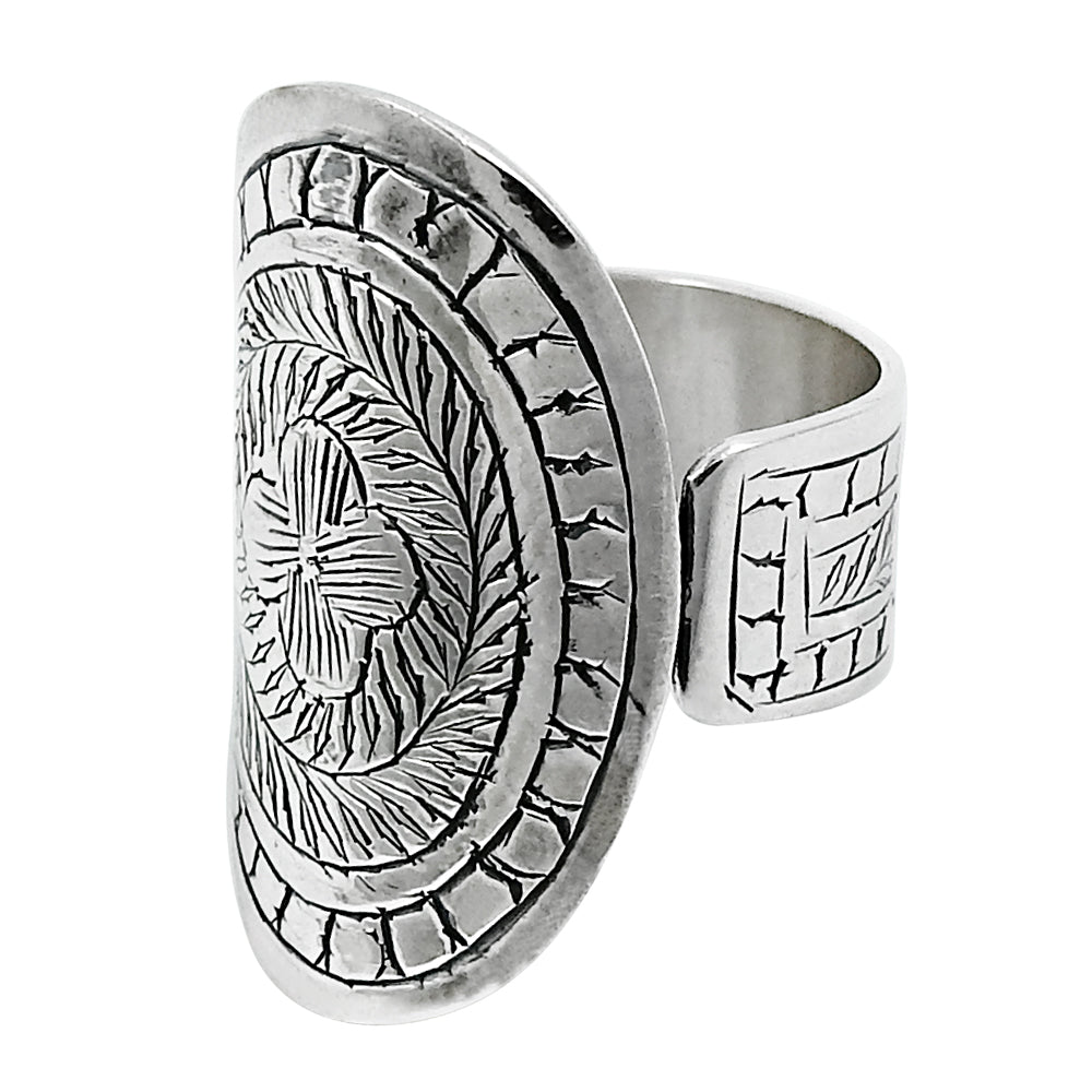 Indian Handmade 925 Solid Sterling Silver Engraved Ring