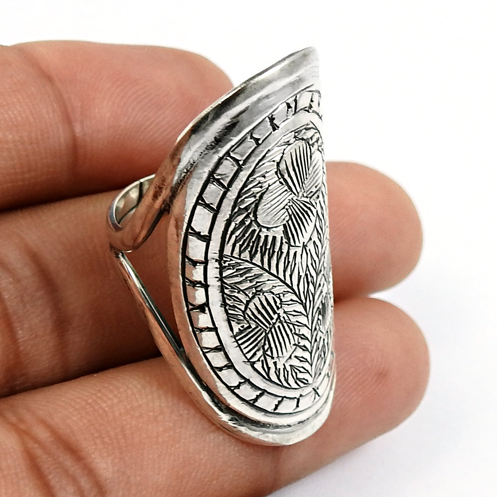 Artisan 925 Solid Sterling Silver Jewelry Statement Ring Z38