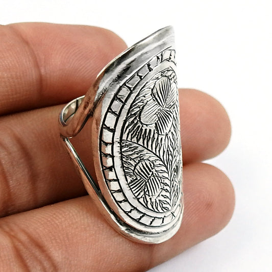 Artisan 925 Solid Sterling Silver Jewelry Statement Ring Z38