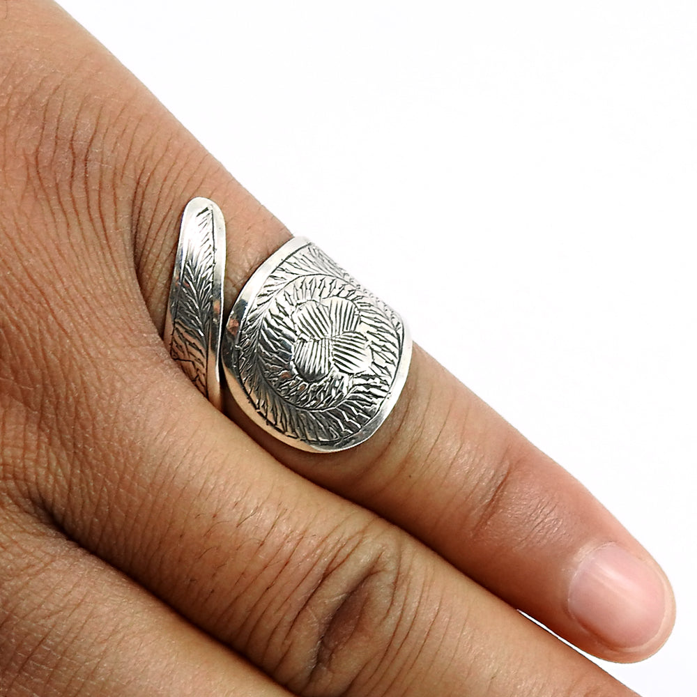 925 Solid Sterling Silver Band Ring Indian Artisan Jewelry B1