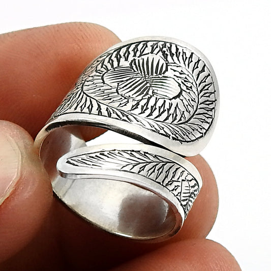 925 Solid Sterling Silver Band Ring Indian Artisan Jewelry B1