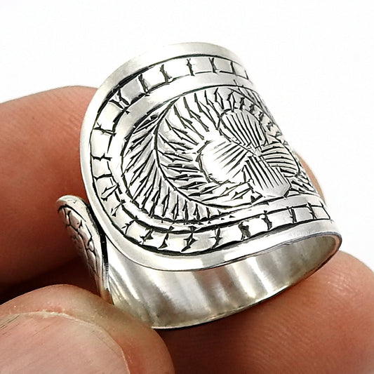925 Sterling Silver Handcrafted Jewelry Cocktail Ring B2