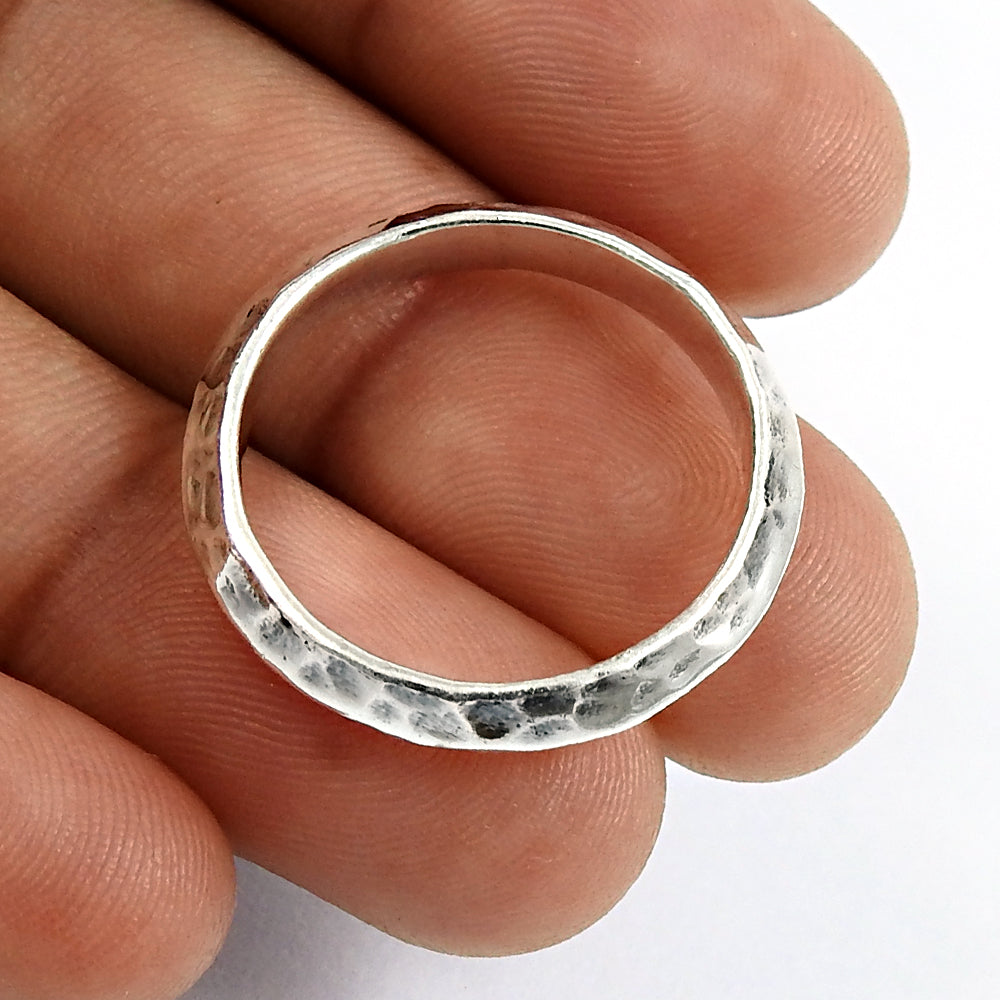 925 Solid Sterling Silver Handmade Indian Band Ring