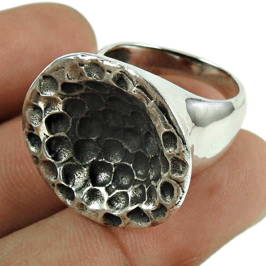 Handmade Vintage 925 Silver Ring Artistic Bold Jewelry Gift
