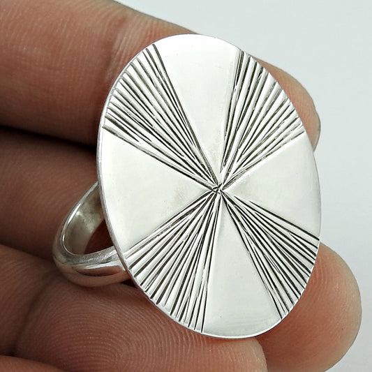 Vintage 925 Silver Handmade Ring Handcrafted Retro Unisex Style