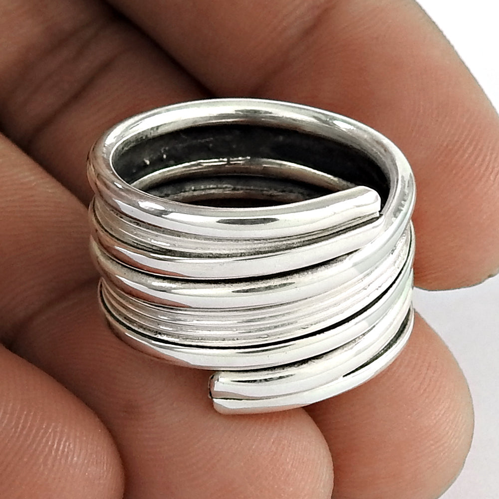 Vintage 925 Silver Handmade Adjustable Ring Artisan Jewelry
