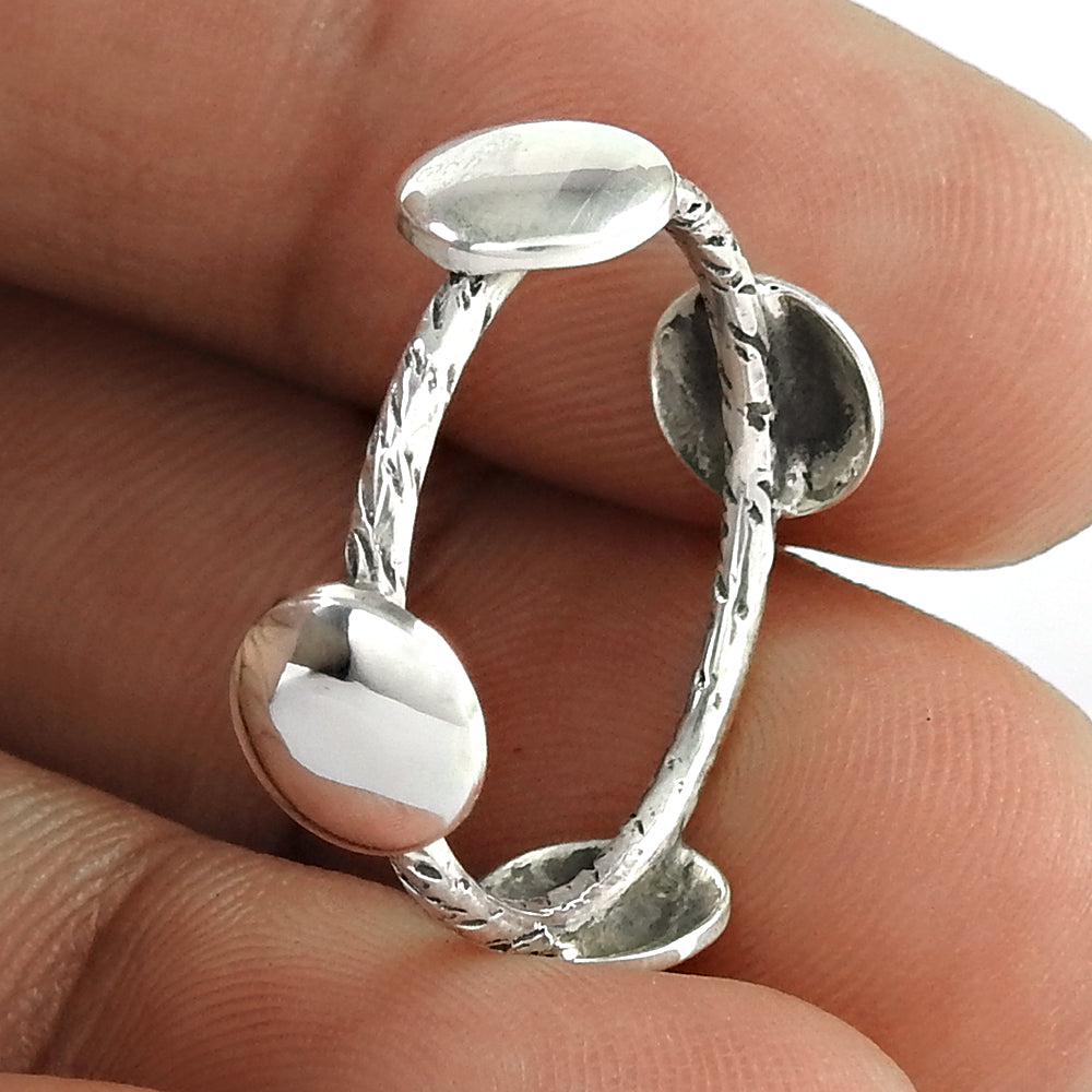 Handmade Vintage 925 Silver Ring Adjustable Classic Band Jewelry