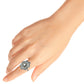 Flower Ring Vintage 925 Silver Handmade Oxidized Band Woman Gift