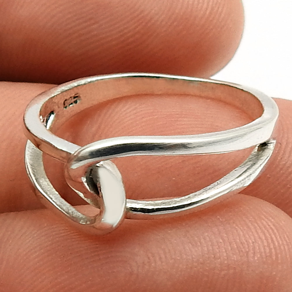 Solid 925 Sterling Silver Knot Ring Handmade Jewelry