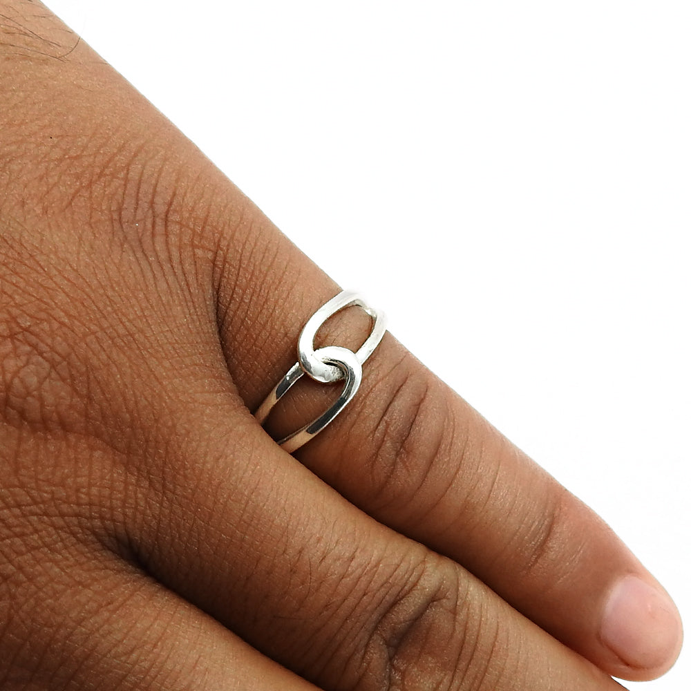 Solid 925 Sterling Silver Knot Ring Handmade Jewelry