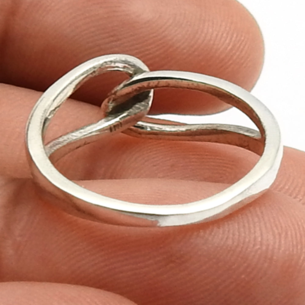 Solid 925 Sterling Silver Knot Ring Handmade Jewelry