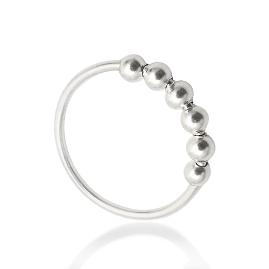 925 Sterling Silver Spinning Balls Handmade Ring