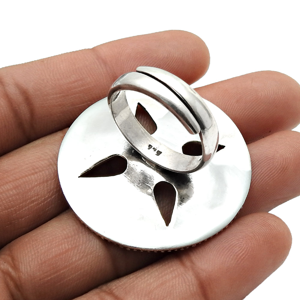 925 Sterling Silver Handcrafted Cocktail Ring Jewelry B3