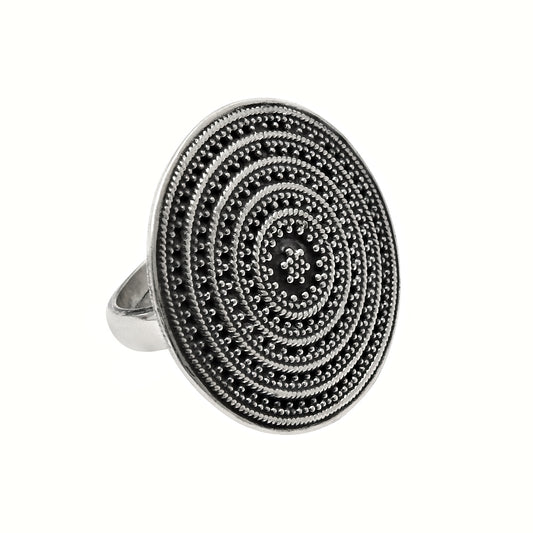 Solid 925 Sterling Silver Jewelry Statement Ring W9
