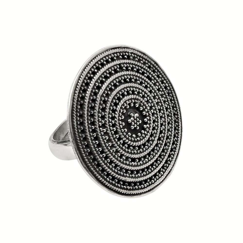 Solid 925 Sterling Silver Jewelry Statement Ring W9