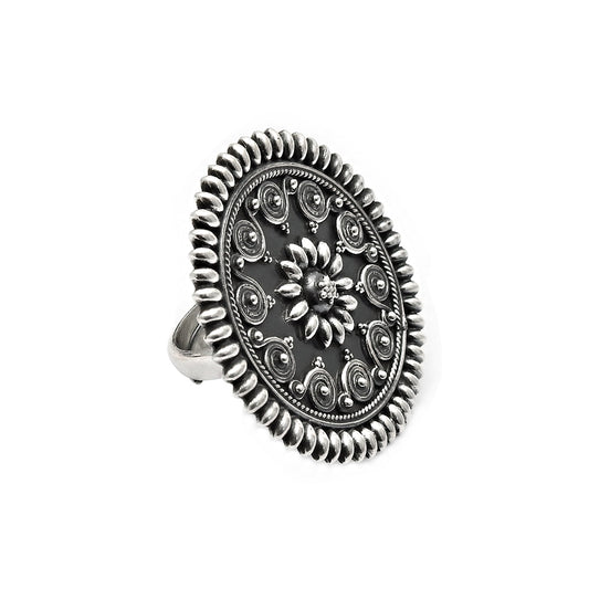 Statement Ring Solid 925 Sterling Silver Indian Artisan Jewelry
