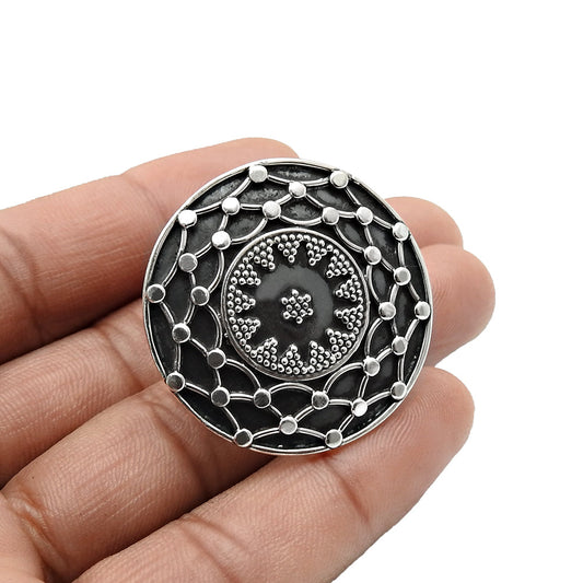 Solid 925 Sterling Oxidized Silver Artisan Ring