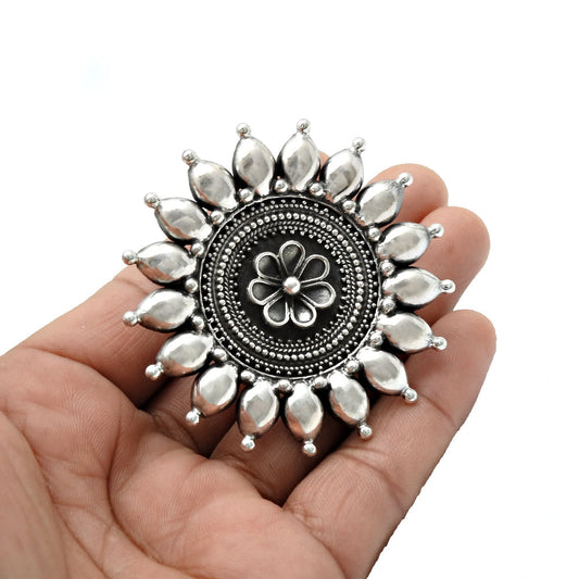 Handmade Jewelry 925 Solid Sterling Silver Antique Flower Ring