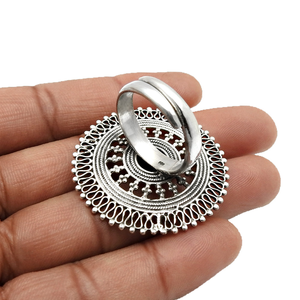 Women Gift 925 Sterling Silver Handcrafted Cocktail Ring