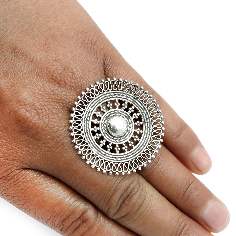 Women Gift 925 Sterling Silver Handcrafted Cocktail Ring