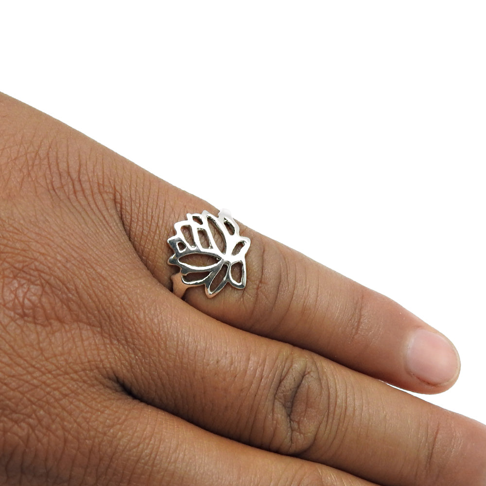 Solid 925 Sterling Silver Flower Ring