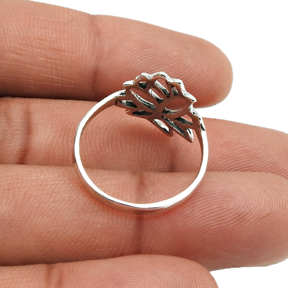Solid 925 Sterling Silver Flower Ring