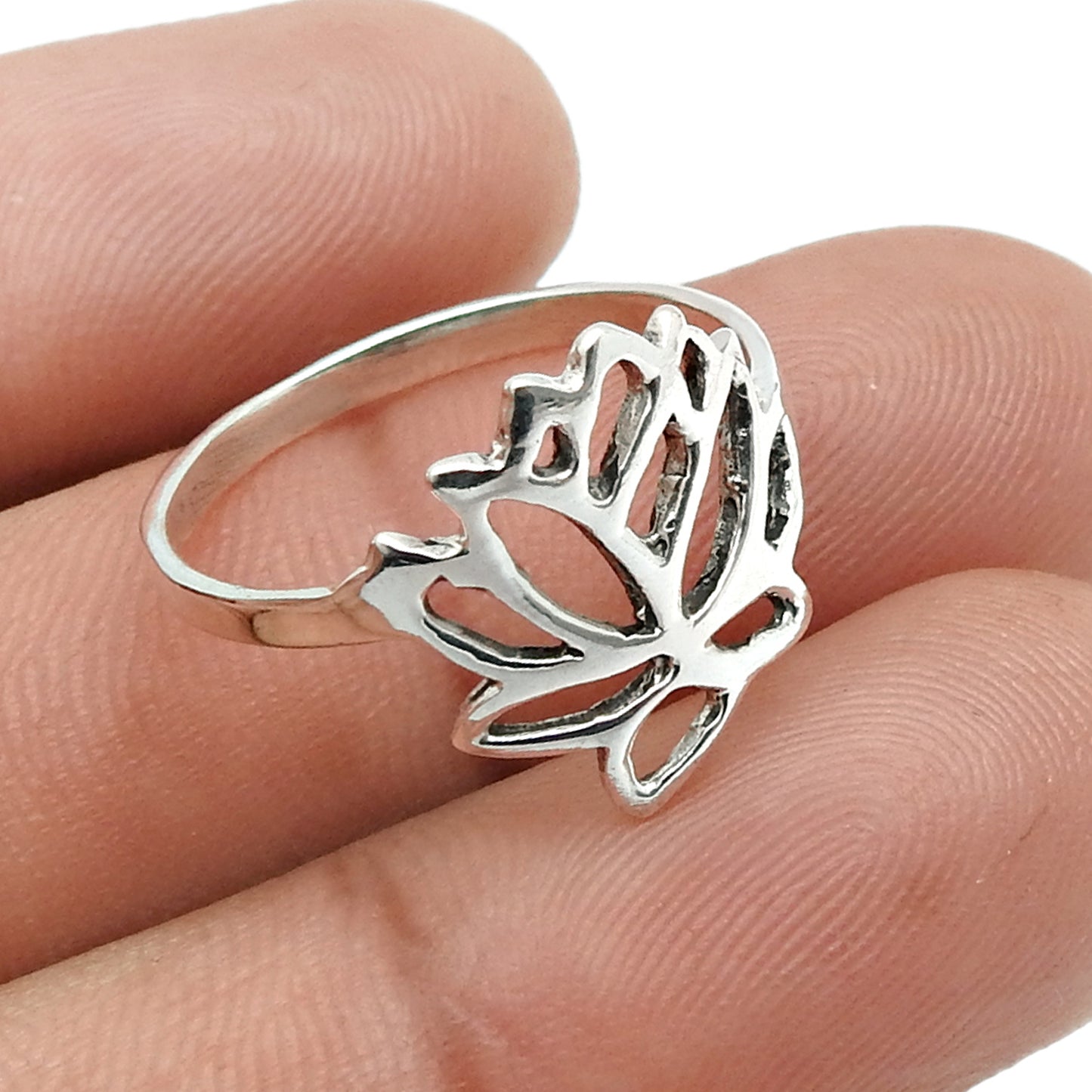 Solid 925 Sterling Silver Flower Ring