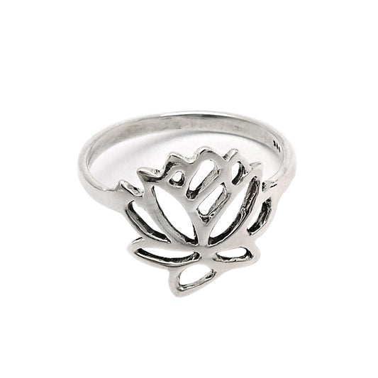 Solid 925 Sterling Silver Flower Ring