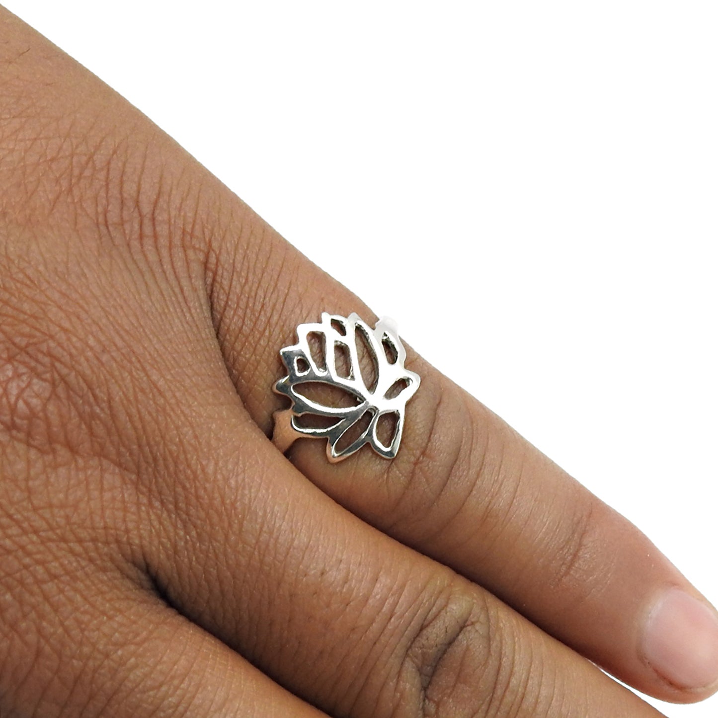Solid 925 Sterling Silver Flower Ring