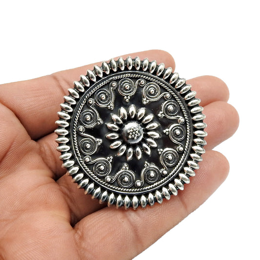 925 Sterling Silver Antique Cocktail Ring Oxidized Jewelry