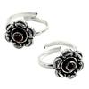 Garnet Gemstone 925 Sterling Silver Toe Rings Indian Cultural Jewelry