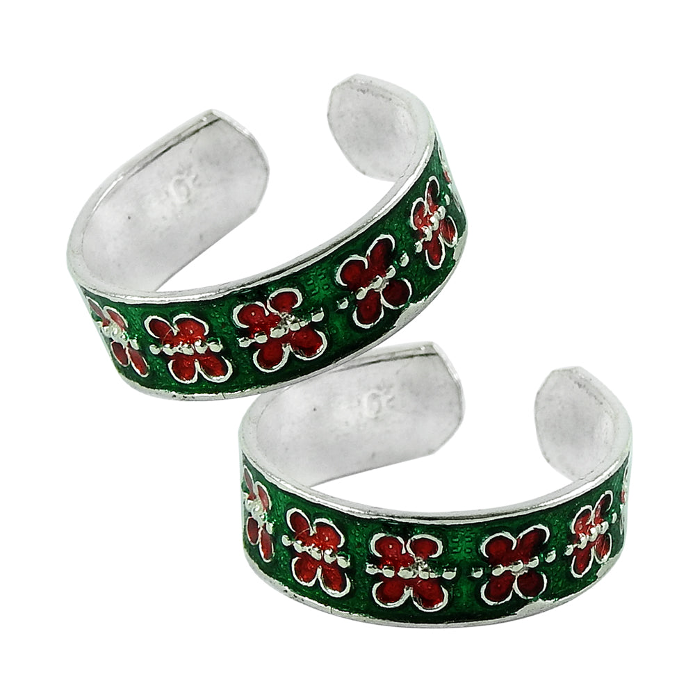 Ethnic Bridal Toe Rings Handmade 925 Sterling Silver