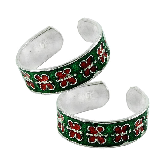 Ethnic Bridal Toe Rings Handmade 925 Sterling Silver