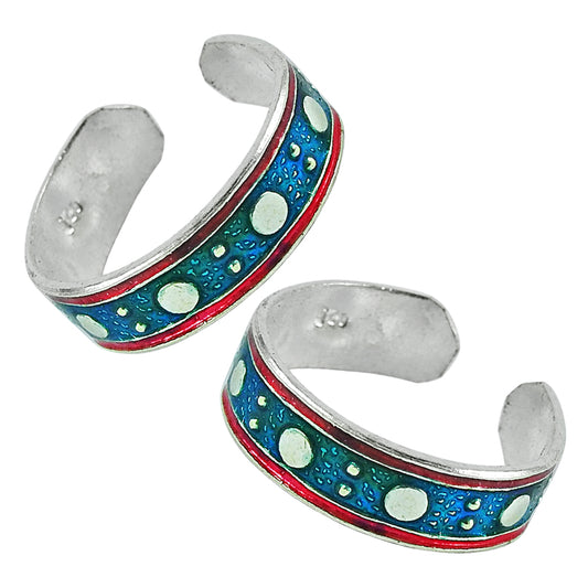 Ethnic Indian Toe Rings Handmade Pure 925 Silver