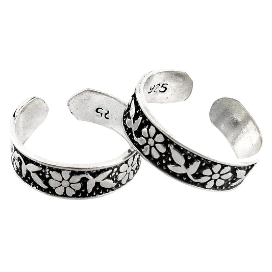 Traditional Indian Women Jewelry Toe Rings Solid 925 Silver