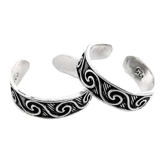 Traditional Indian Ethnic Jewelry Sterling Silver Toe Rings Handmade