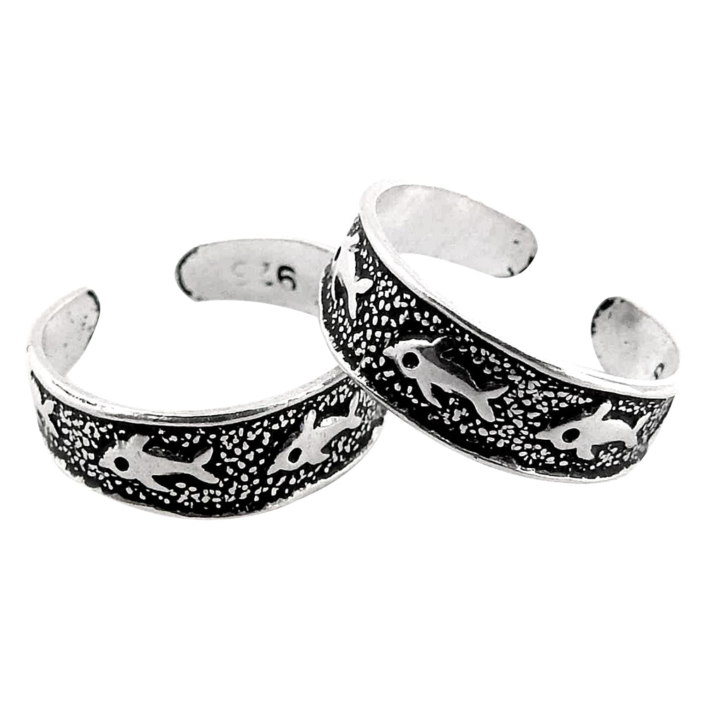 Solid 925 Sterling Silver Indian Style Toe Rings for Women